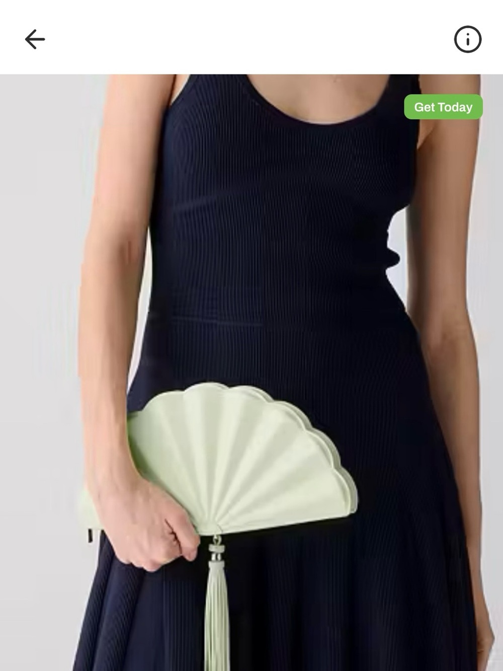kate spade Fan-Shaped Tassel Clutch in Pale Green - Picture 2 of 6